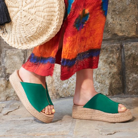 Sueco Plataforma Gamuza Beneton