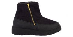 Bota Zipper Gamuza Negra
